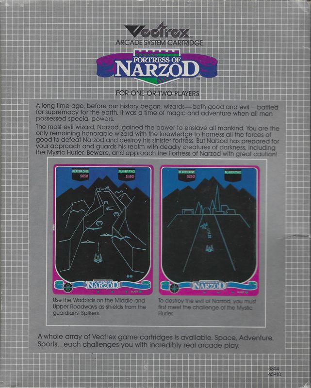 Fortress of Narzod box art for Vectrex